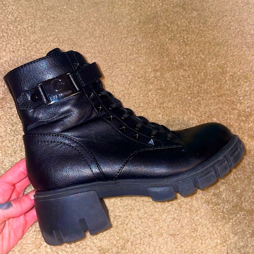 Guess Black combat moto ankle boots